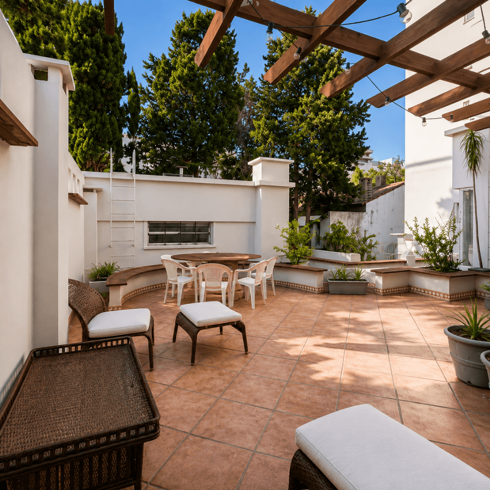 Terraza de la casa en Belgrano